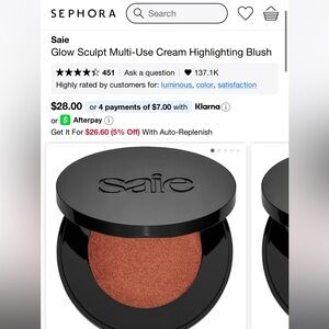 Saie Glow Sculpt Multi-Use Cream Blush - Bronze Glow
